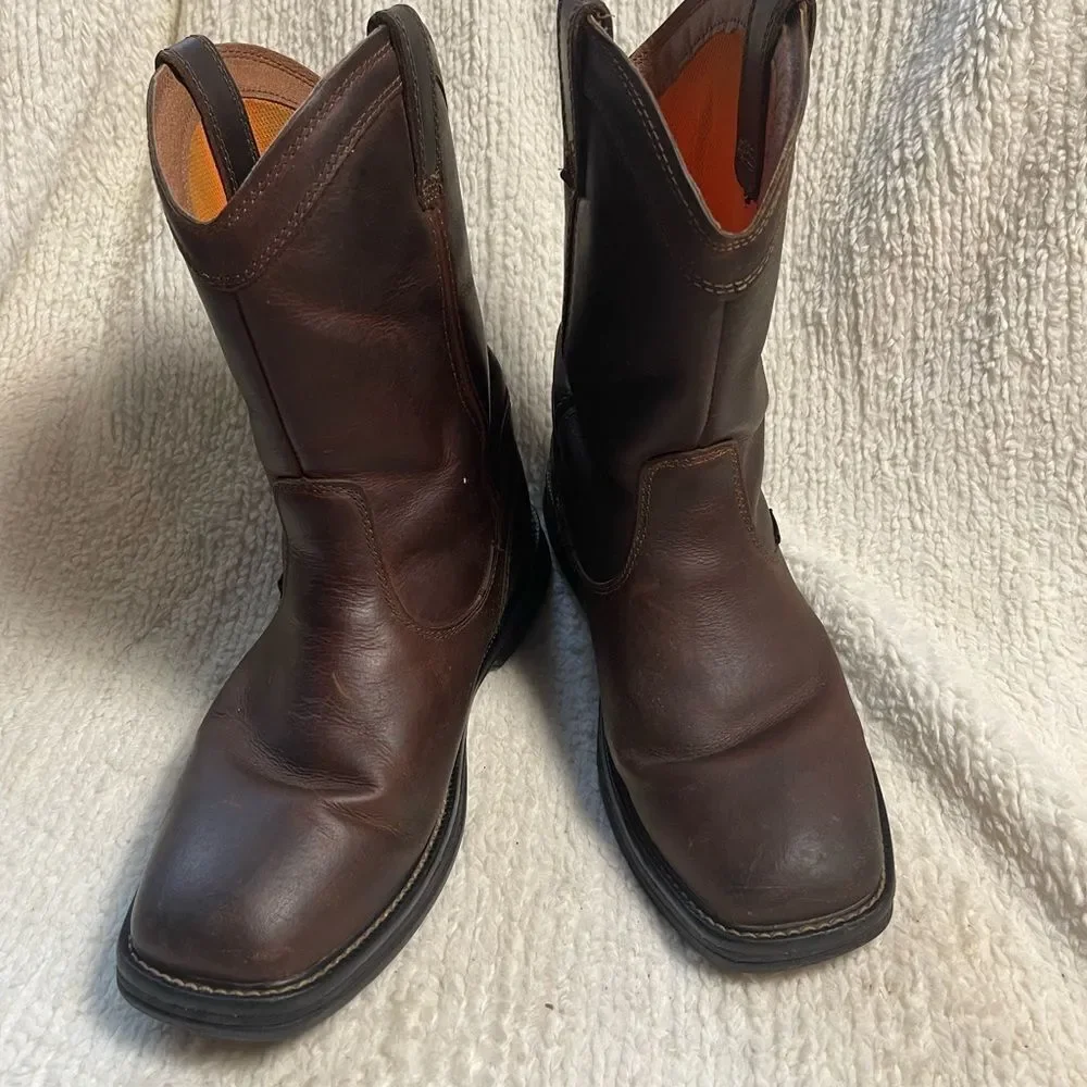 Ridgecut YMF2201 Waterproof Rancher Wellington Cowboy leather brown Boot SZ10.5M